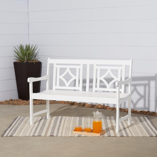 Afoxsos 4 ft. Wood Outdoor Patio Diamond Bench