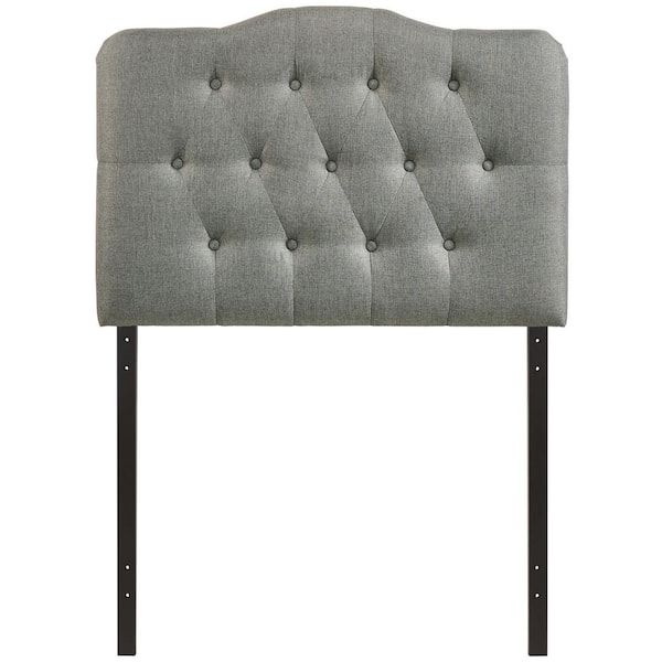 MODWAY Annabel Gray Twin Upholstered Fabric Headboard