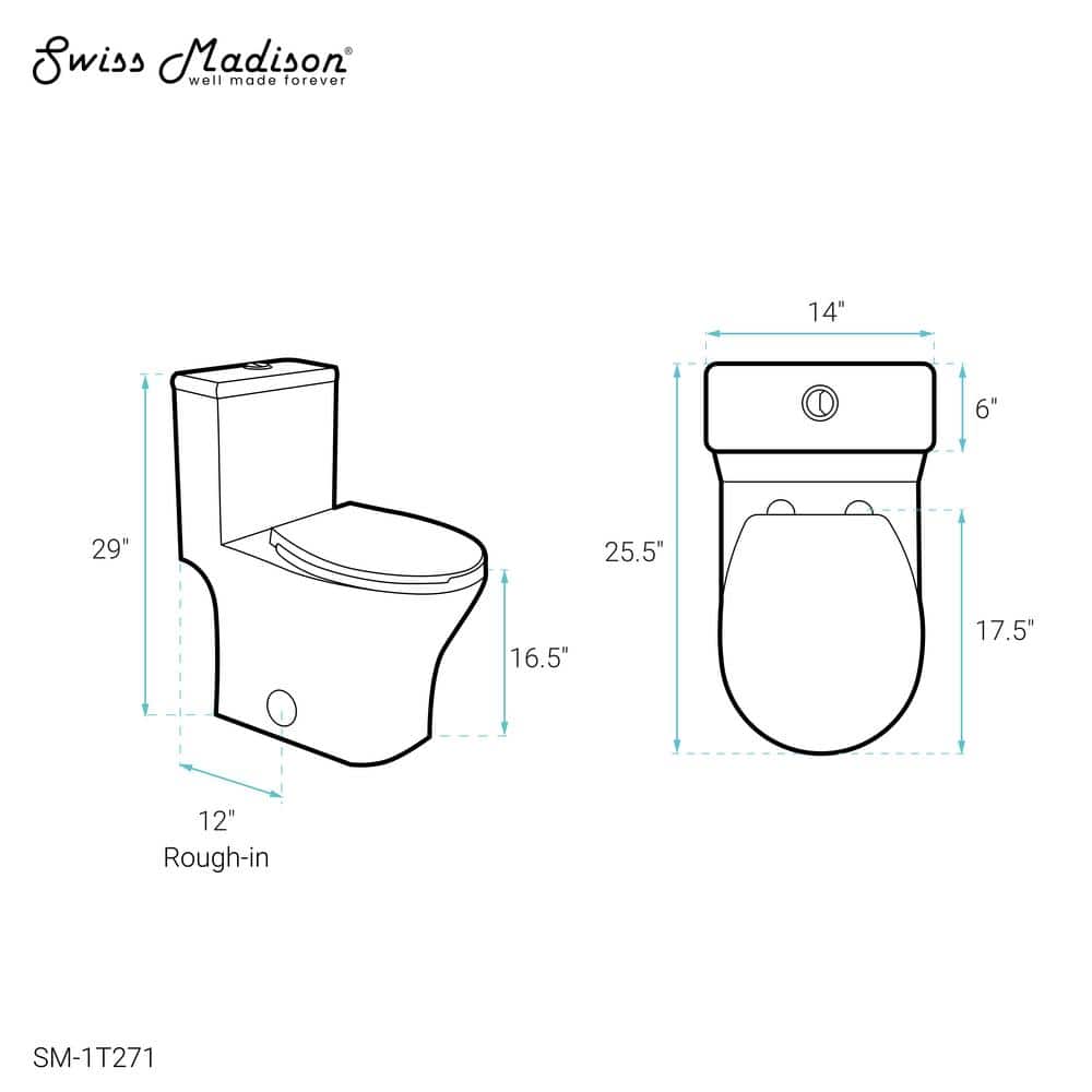 Glossy White Round Ceramic Dual-Flush Toilet