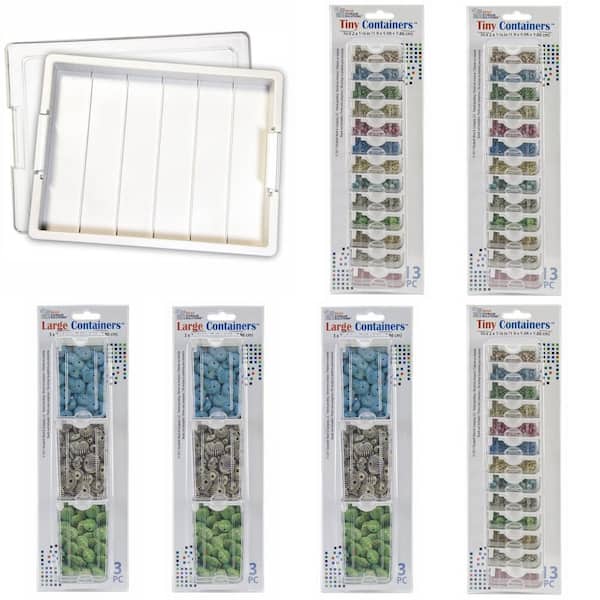 BEAD STORAGE SOLUTIONS 2-Piece Organizer Bundle with 48-Piece Container Pack for Beads