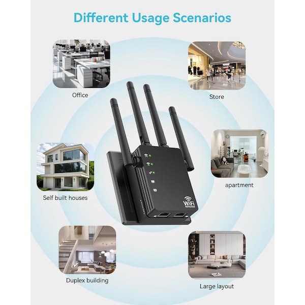 WiFi Extender Signal Booster, 2025 WiFi Extender AC1200Mbps Dual Band