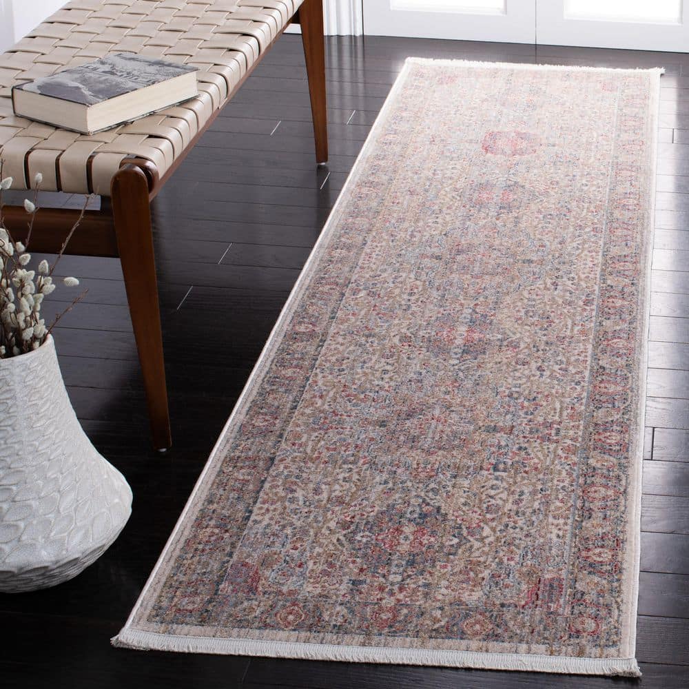 Kenitra 2 ft. x 10 ft. Ivory/Pink Distressed Border Runner Rug price history on PriceWatchPro