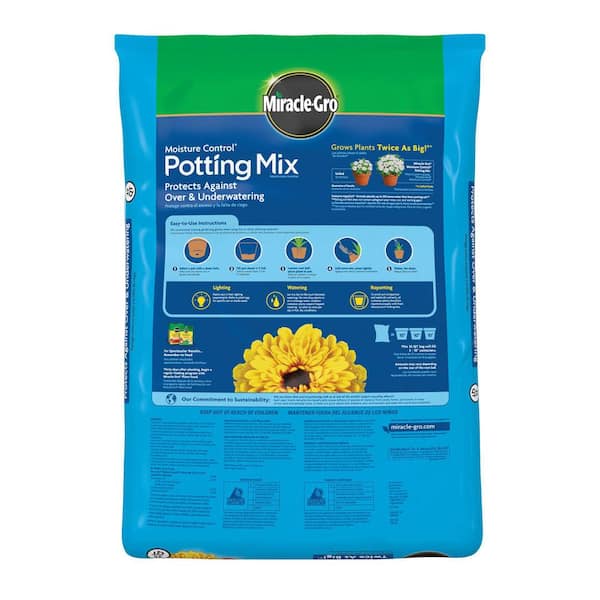 Miracle-Gro Moisture Control Potting Mix Soil 25 qt. For Container Plants,  Protects Against Over- and Under-Watering 70181431