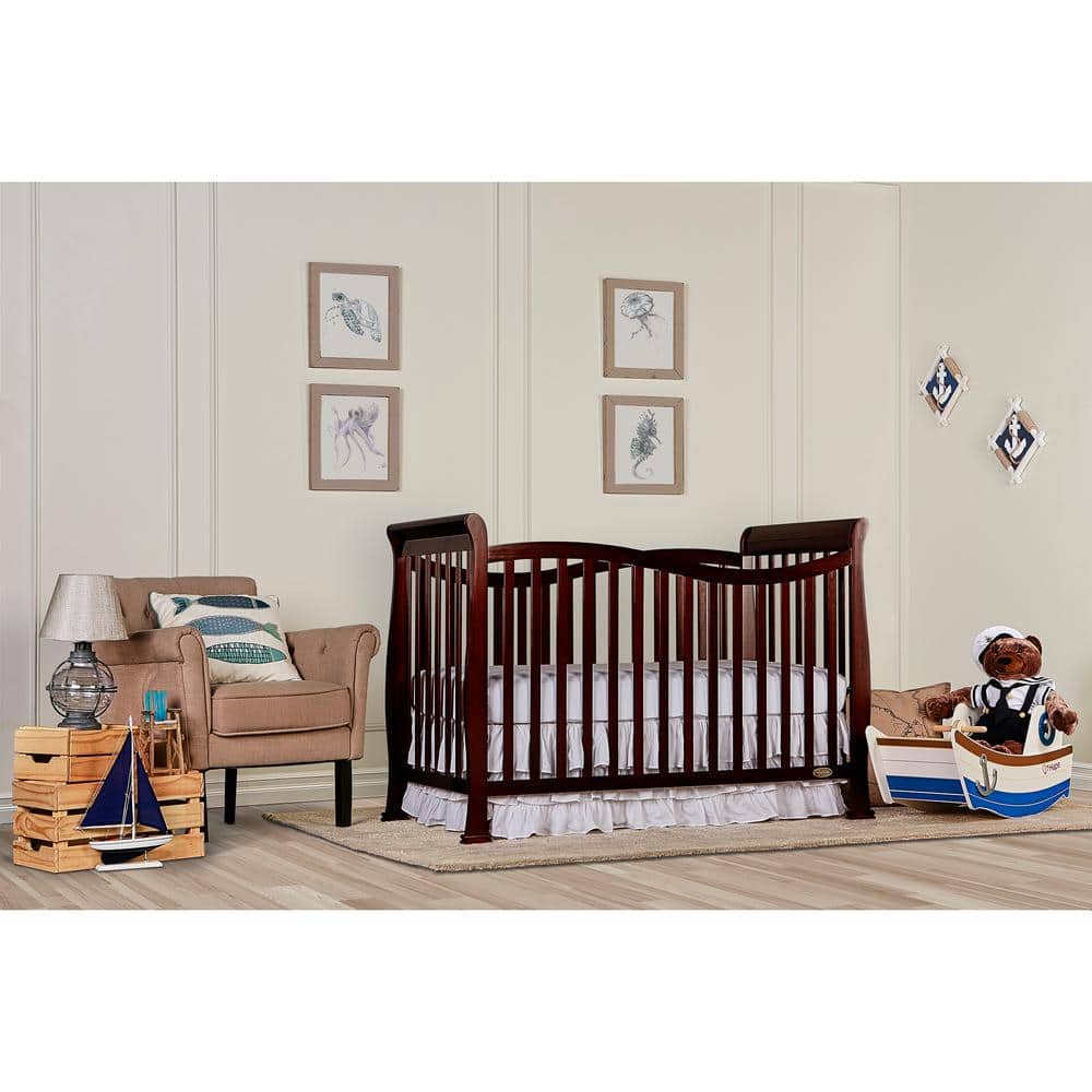Espresso Pinewood 7-in-1 Convertible Crib with Greenguard Certification