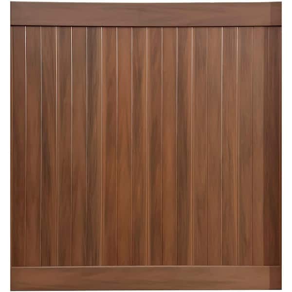 CREATIVE SURFACES 6 ft. H x 6 ft. W Woodgrain Hickory Vinyl Privacy Fence Panel