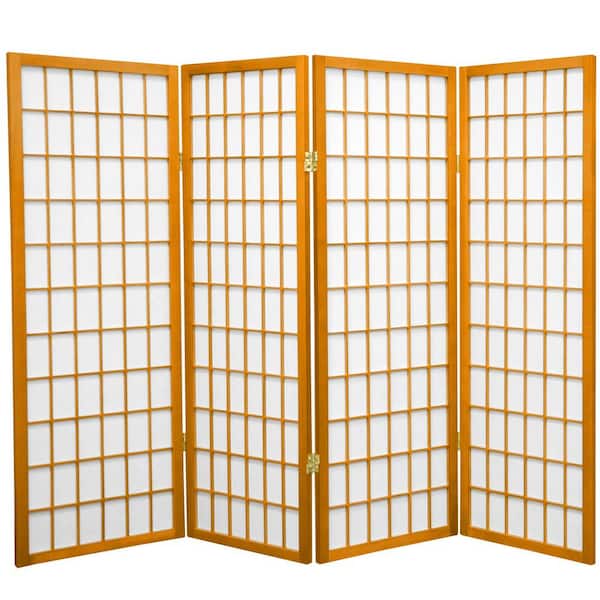 Oriental Furniture 7 Ft Tall Window Pane Shoji Screen, Shoji paper, Shoji  screen, Rosewood color, 4 panel 