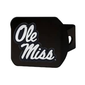 NCAA University of Mississippi (Ole Miss) Class III Black Hitch Cover with Chrome Emblem