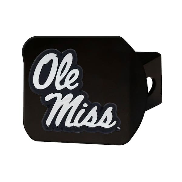 FANMATS NCAA University of Mississippi (Ole Miss) Class III Black Hitch Cover with Chrome Emblem