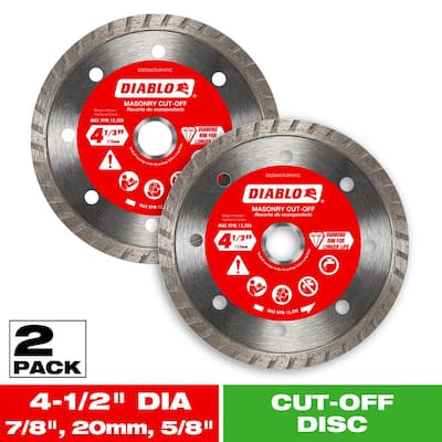 DIABLO 4-1/2 in. Turbo Rim Masonry Diamond Cut Off Blade Value Pack (2-Pack)