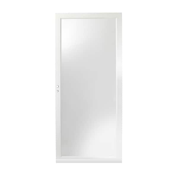 Andersen 4000 Series 36 in. x 80 in. White Left-Hand Full View Aluminum Storm Door - Laminated Safety Glass