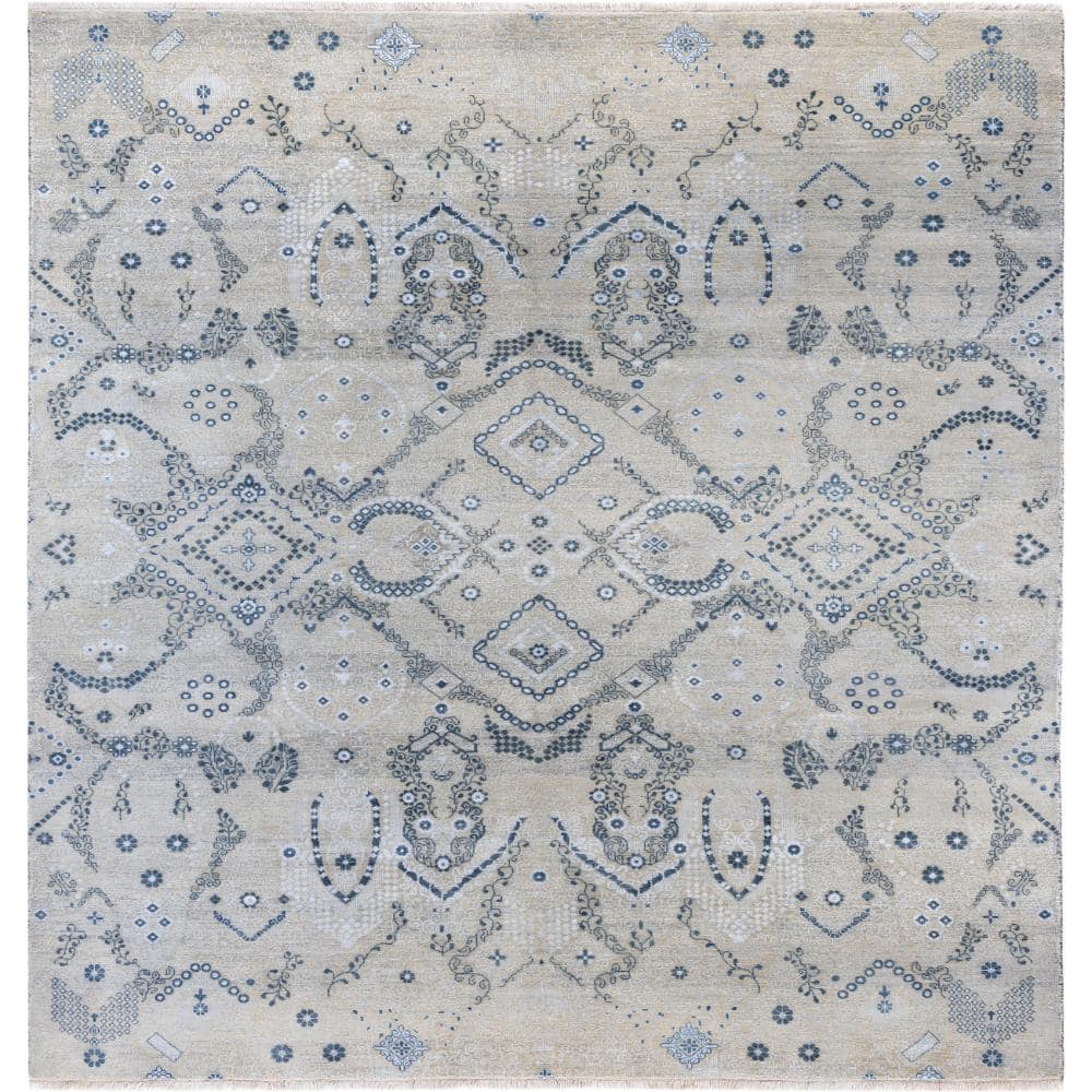 Ikat Brown 8 X 10 Hand-Knotted Wool Silk Indoor Area Rug price history on PriceWatchPro