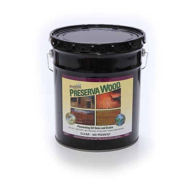 Preserva Wood 5 gal. 100 VOC Clear Oil-Based Penetrating Exterior Wood Stain and Sealer