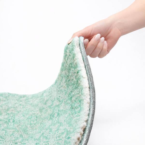 Dream Shag Premium Machine Washable Abstract ADS784 Turquoise 10 ft. x 14 ft. Area Rug
