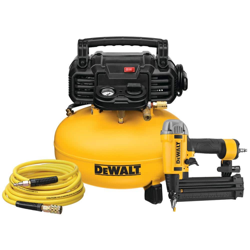 DEWALT 6 Gal. 18-Gauge Brad Nailer and Heavy-Duty Pancake Electric Air Compressor Combo Kit