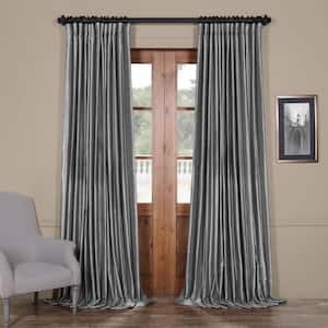 Storm Grey Extra Wide Rod Pocket Blackout Curtain - 100 in. W x 108 in. L (1 Panel)