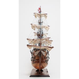 Wood Hand Painted HMS Victory Boat Decorative Sculpture