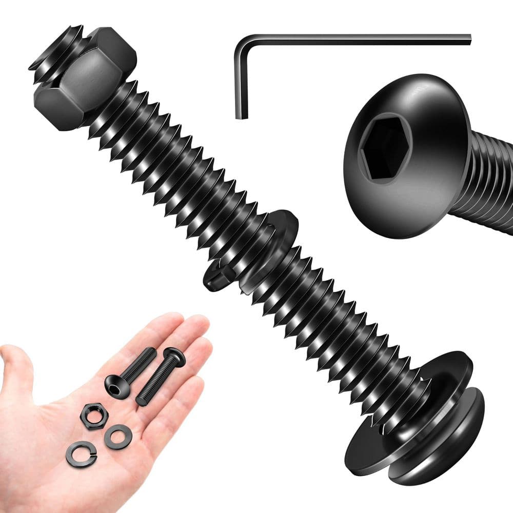 MarySino 1/4 in.-20 x 1-3/4 in. Black Oxide Stainless Steel Hex