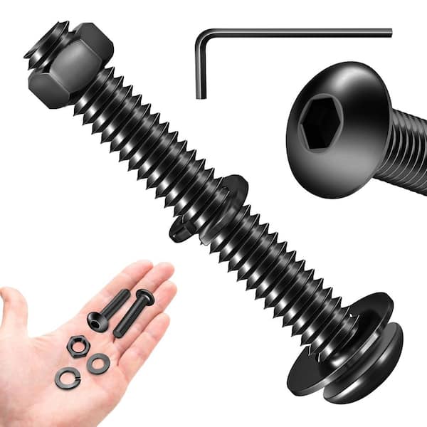 MarySino 1/4 in.-20 x 1-3/4 in. Black Oxide Stainless Steel Hex