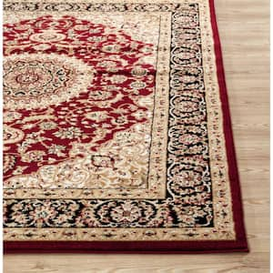 Traditional Medallion Burgundy 5 ft. 3 in. x 7 ft. 3 in. Indoor Area Rug