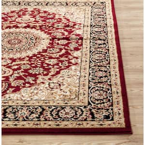 Traditional Medallion Burgundy 7 ft. 10 in. x 10 ft. Indoor Area Rug