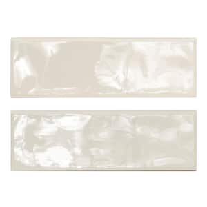 Citylights Crema Bullnose 4 in. x 12 in. Glossy Ceramic Wall Tile (12 lin. ft./Case)