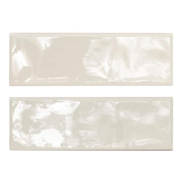 MSI Citylights Crema Bullnose 4 in. x 12 in. Glossy Ceramic Wall Tile (12 lin. ft./Case)