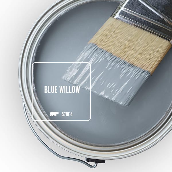 BEHR PREMIUM PLUS 8 oz. #570F-4 Blue Willow Satin Enamel Interior