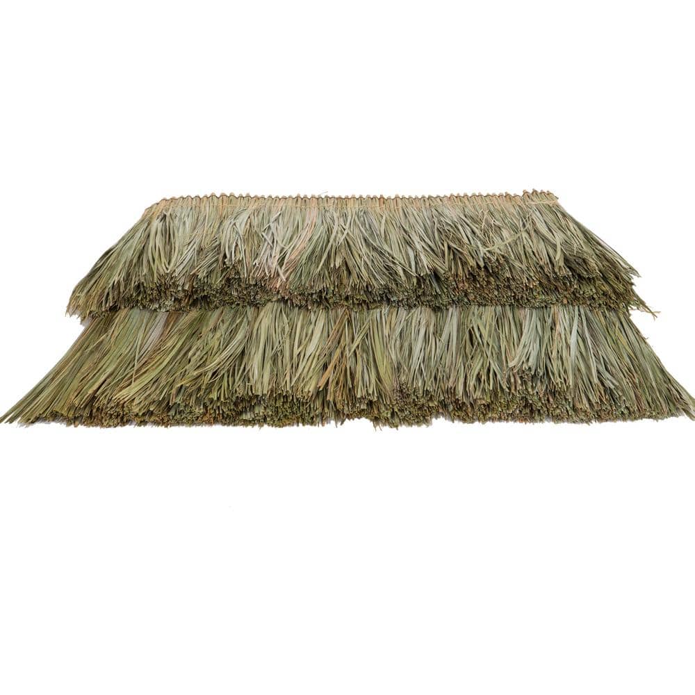 Tahitian Palm Thatch Panel 24" H x 36" L Natural Grass Roofing