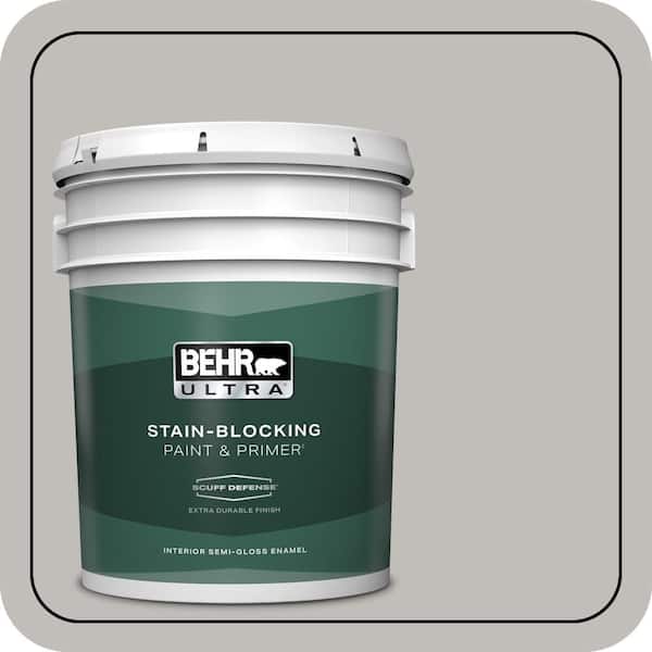 BEHR ULTRA 5 gal. Home Decorators Collection #HDC-WR15-3 Noble Gray Extra Durable Semi-Gloss Enamel Interior Paint & Primer