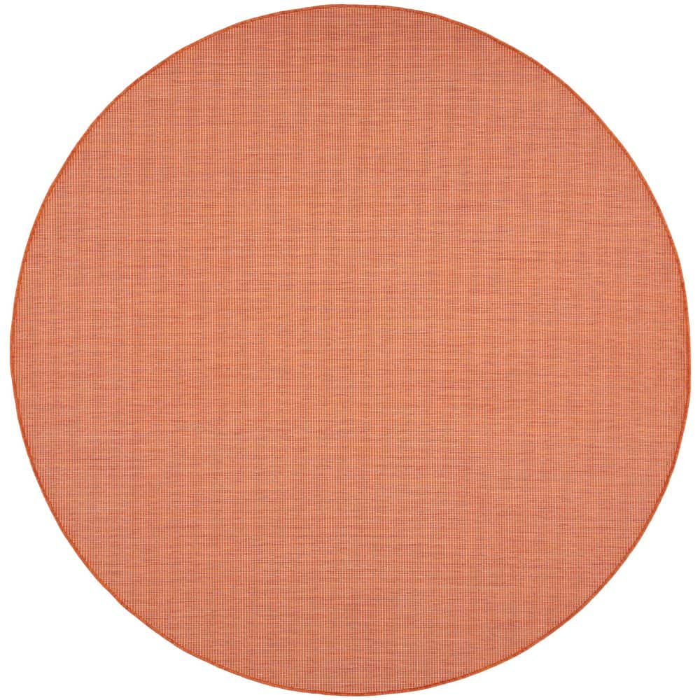 Positano Terracotta 8 ft. x 8 ft. Round Solid Modern Indoor/Outdoor Patio Area Rug price history on PriceWatchPro