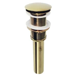 Coronet Push Pop-Up Bathroom Sink Drain in Polished Brass without Overflow