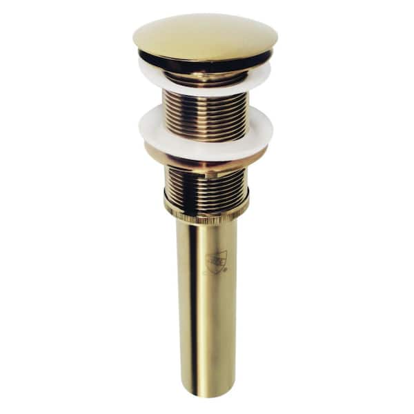 Kingston Brass Coronet Push Pop-Up Bathroom Sink Drain in Polished Brass without Overflow