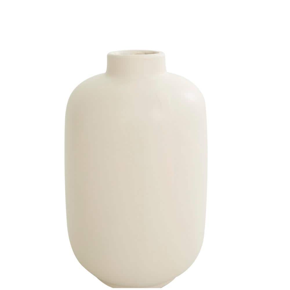 White Round Ceramic Minimalistic Decorative Vase