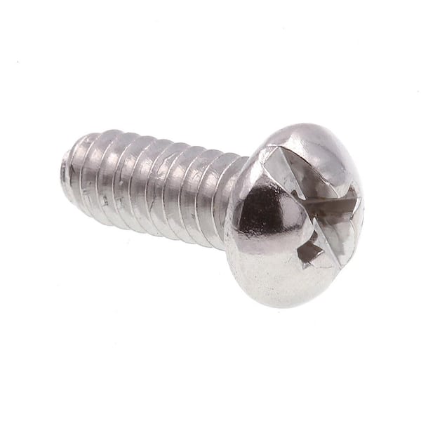 Prime-Line #10-24 x 1/2 in. Grade 18-8 Stainless Steel Phillips/Slotted Combination Drive Round Head Machine Screws (25-Pack)