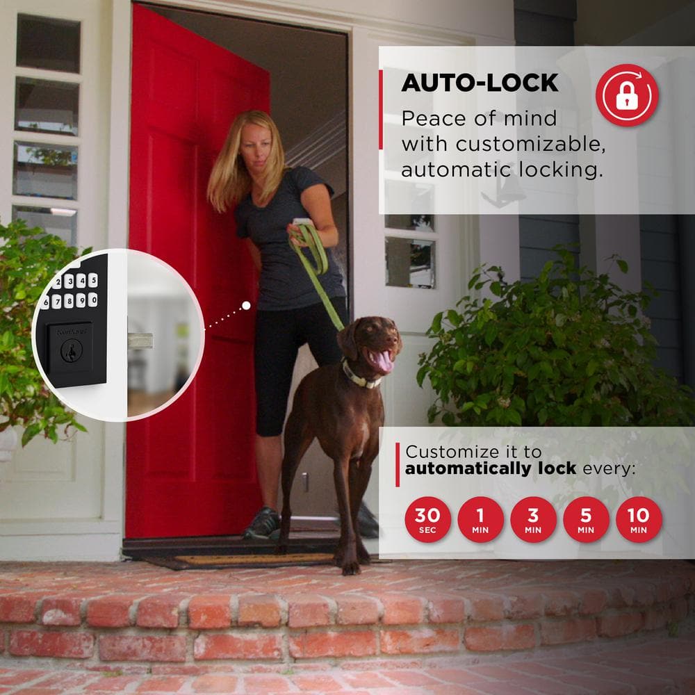 Matte Black Electronic Keypad Single Cylinder Deadbolt