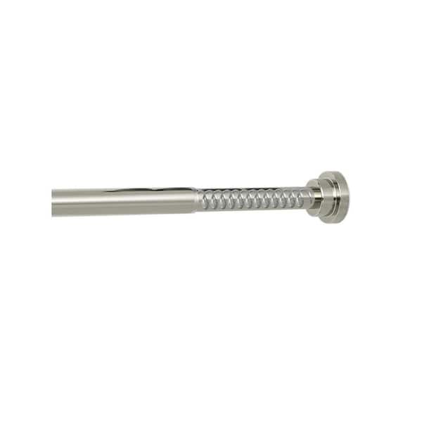 1 Dia Heavy Duty Tension Shower Curtain Rod Adjustable 16.20 in. L x 2.40 in. W No Drill Non Slip Brushed Nickel