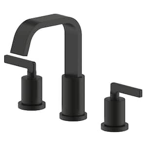 Saint-Lazare 2-Handle 8 in widespread Bathroom Faucet with Ribbon Spout in Matte Black