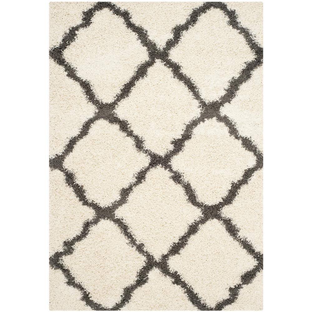 SAFAVIEH Dallas Shag Ivory/Dark Gray 4 ft. x 6 ft. Geometric Diamond