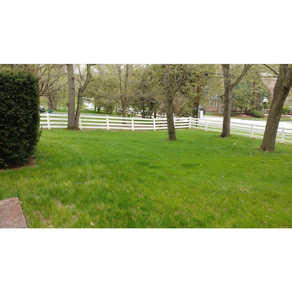 Weatherables 60 in. H x 320 ft. L 4-Rail White Vinyl Complete Ranch Rail Fence Project Pack