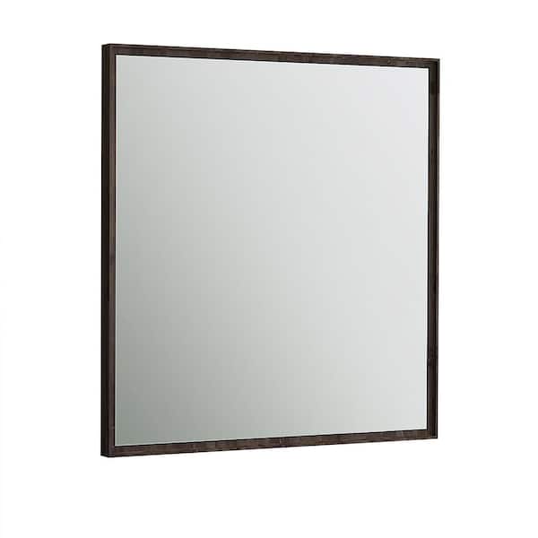 Fresca Formosa 32 in. W x 32 in. H Framed Square Bathroom Vanity Mirror in Acacia