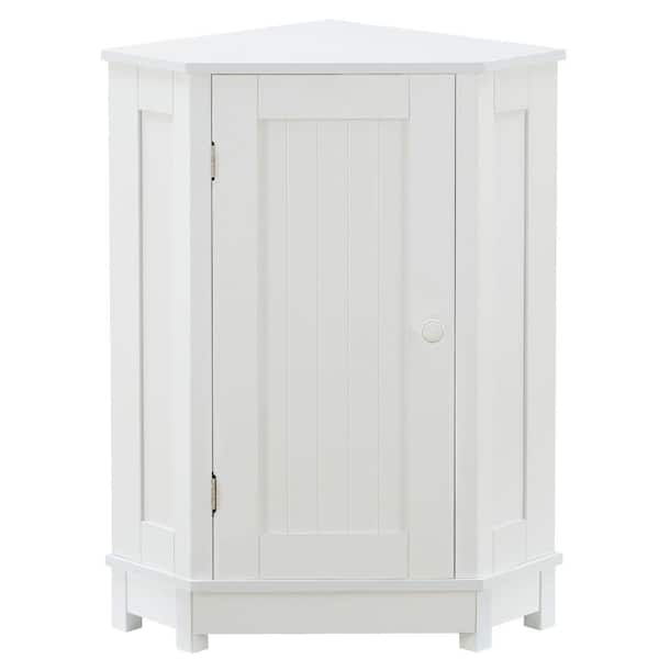 Somerset Home Linen Cabinet Narrow Freestanding Storage (White)