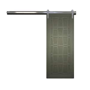 30 in. x 84 in. Whatever Daddy-O Gauntlet Wood Sliding Barn Door with Hardware Kit in Stainless Steel