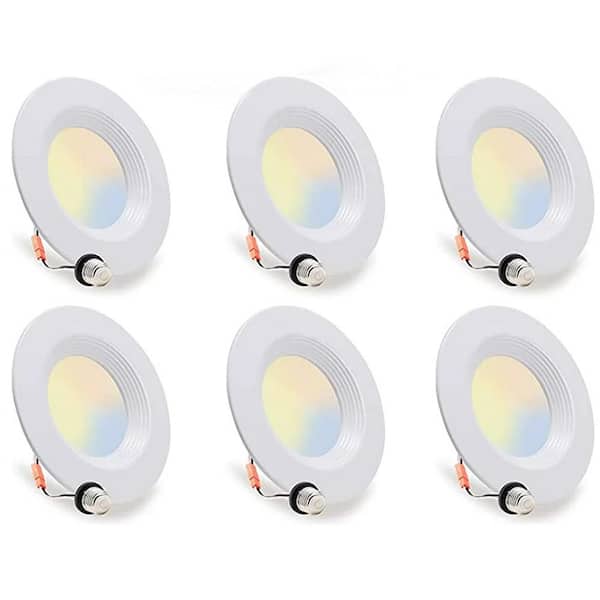 ENERGETIC LIGHTING 4 in. Adjustable CCT LED Downlight Recessed Lighting New Construction or Remodel Dimmable Indoor (6-Pack)