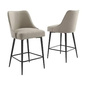 Olson 38 in. Khaki Polyester Counter Chair (Set of 2)