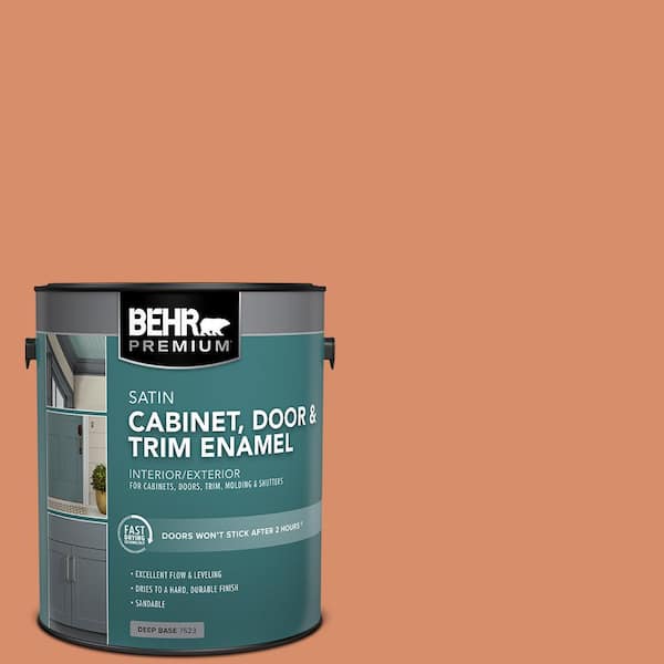 BEHR PREMIUM 1 gal. #MQ4-38 Balcony Sunset Satin Enamel Interior/Exterior Cabinet, Door & Trim Paint
