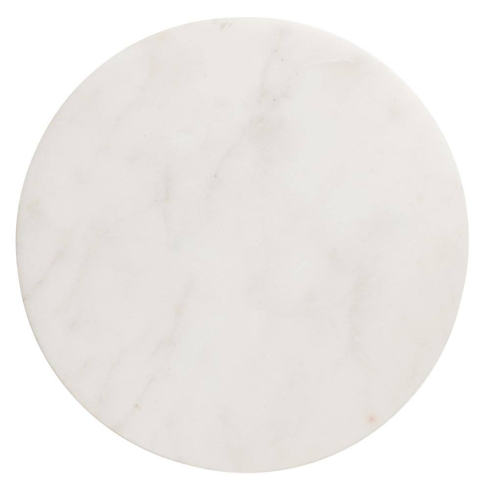 White Marble and Gold Metal Round Drink Table
