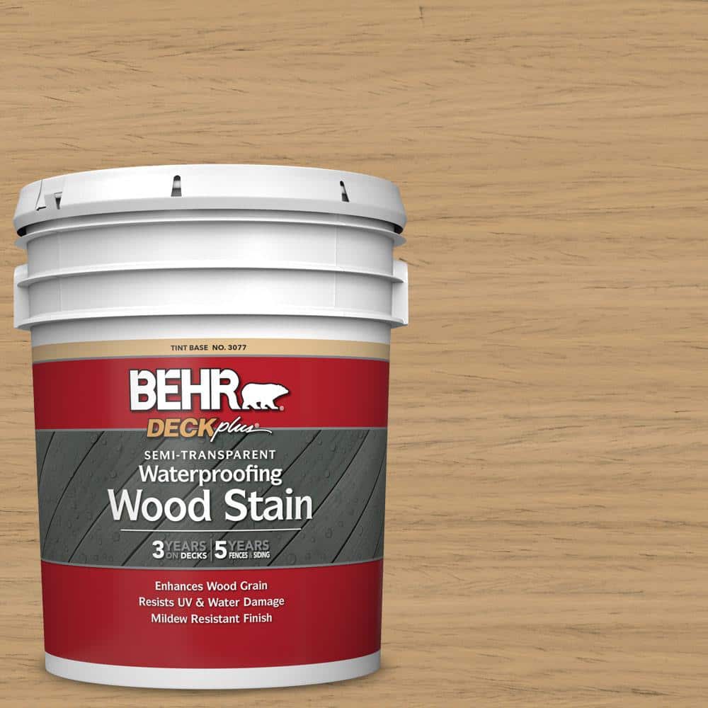 5 gal. #ST-127 Beach Beige Semi-Transparent Waterproofing Exterior Wood Sta