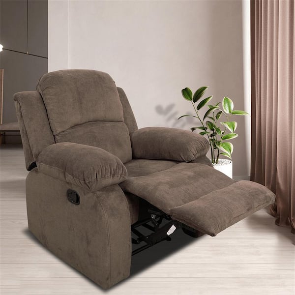 AndMakers 38.5 in. W Brown Corduroy Manual Recliner