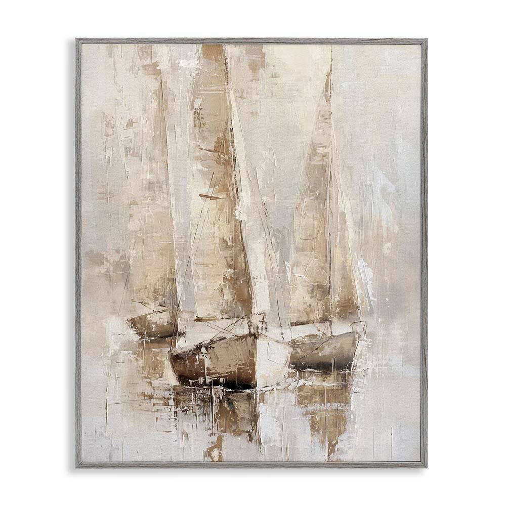 Rustic Gradient Sailboats by Nina Blue Gray Framed Coastal Giclee Art Print 30 in. x 24 in. price history on PriceWatchPro