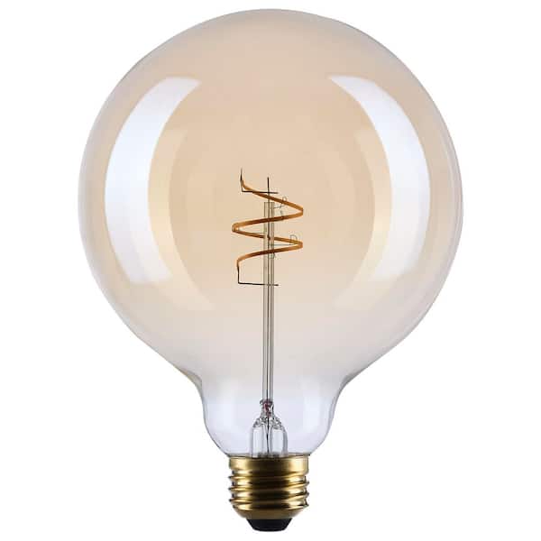 5.5 Watt G40 2000K Medium Base Clear Glass Amber Coil Filament Dimmable Edison LED Light Bulb (24-Pack)